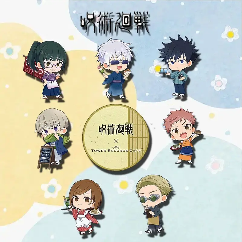 JJK Cafe Series акриловые заколки Gojo Satoru аксессуары из аниме Nanami Kento мультяшная