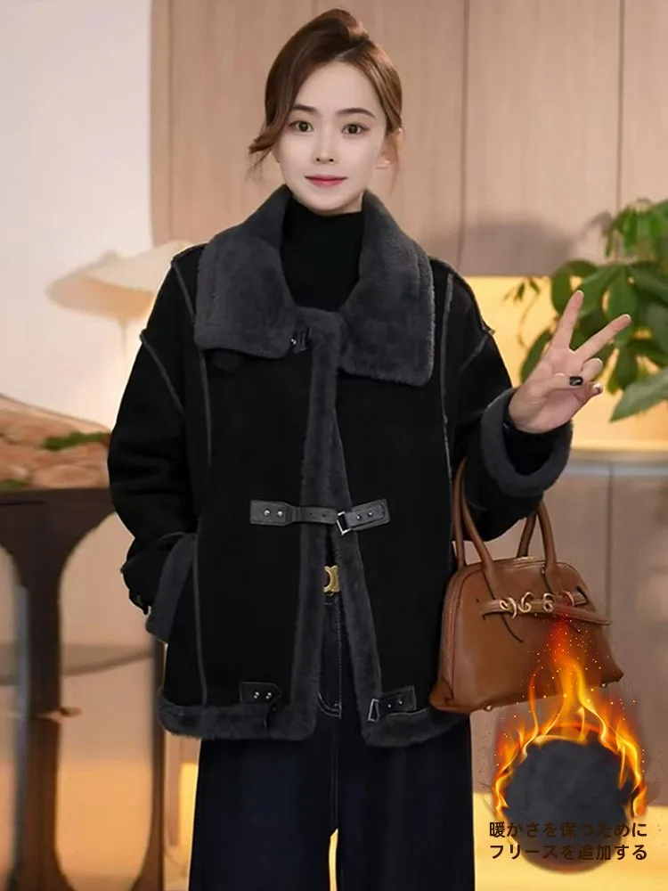 Меховая интегрированная берберская флисовая верхняя одежда для женщин осень и