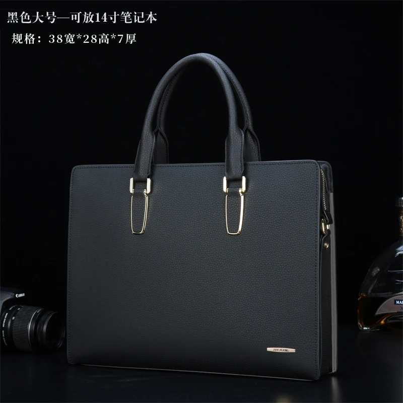 Brand Password Lock Men's Bag Handbag Male Horizontal Shoulder Bag Crossbody Business Document Cattle Leather Bag
