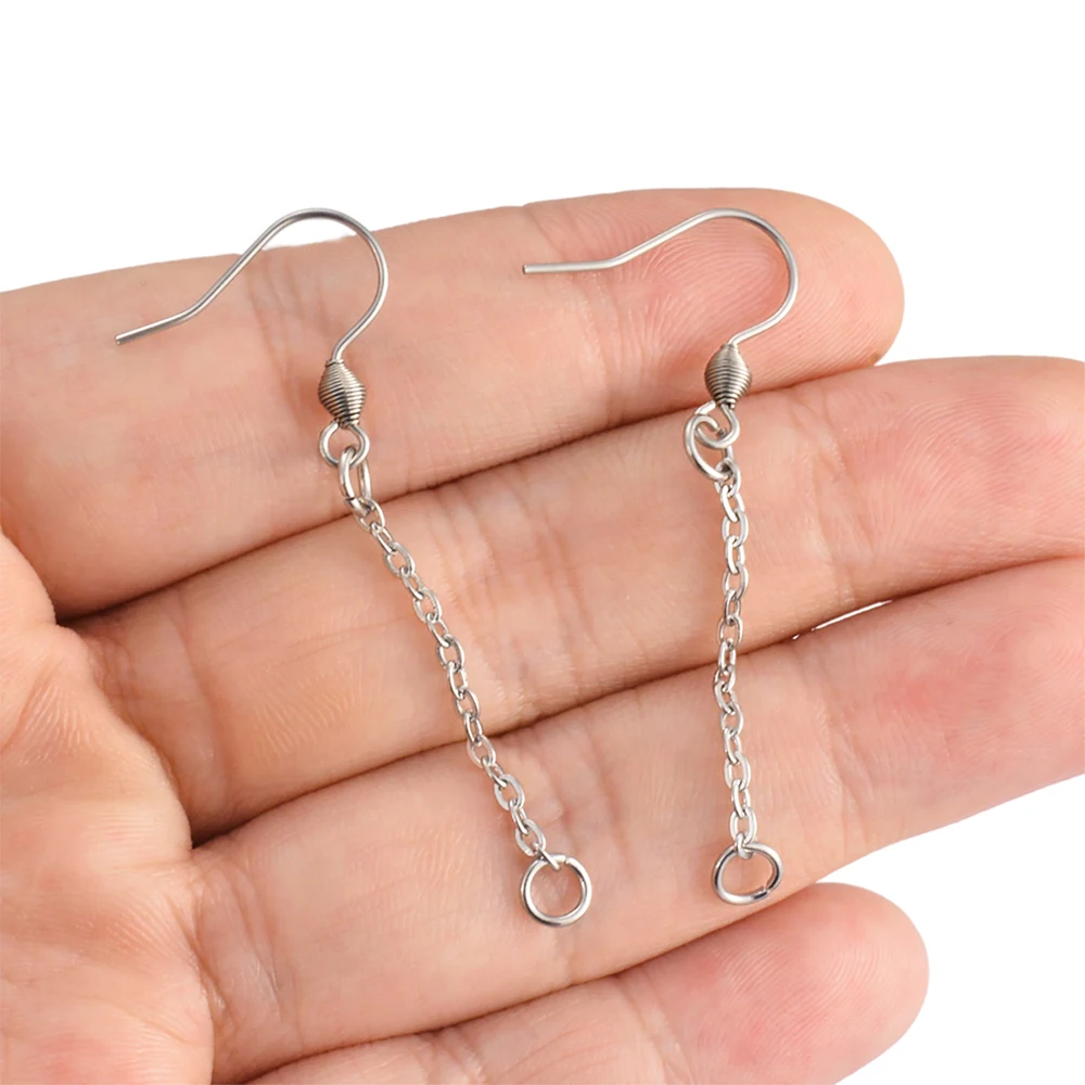 10Pcs Stainless Steel Gold Long Tassel Chain Drop Dangle Earrings Ear Line Earrings Chain for Diy Jewelry Makings Accessories