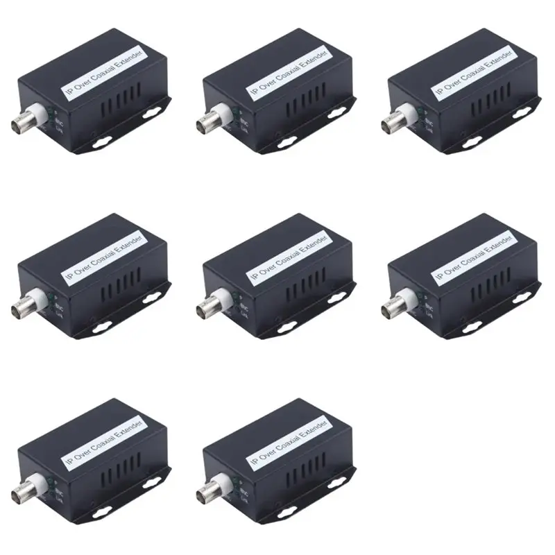 Фото 3CGRO-8Pcs Ethernet IP-удлинитель над коаксиальным сетевым комплектом HD Eoc Коаксиальный удлинитель передачи кабеля для камер видеонаблюдения (B) №1