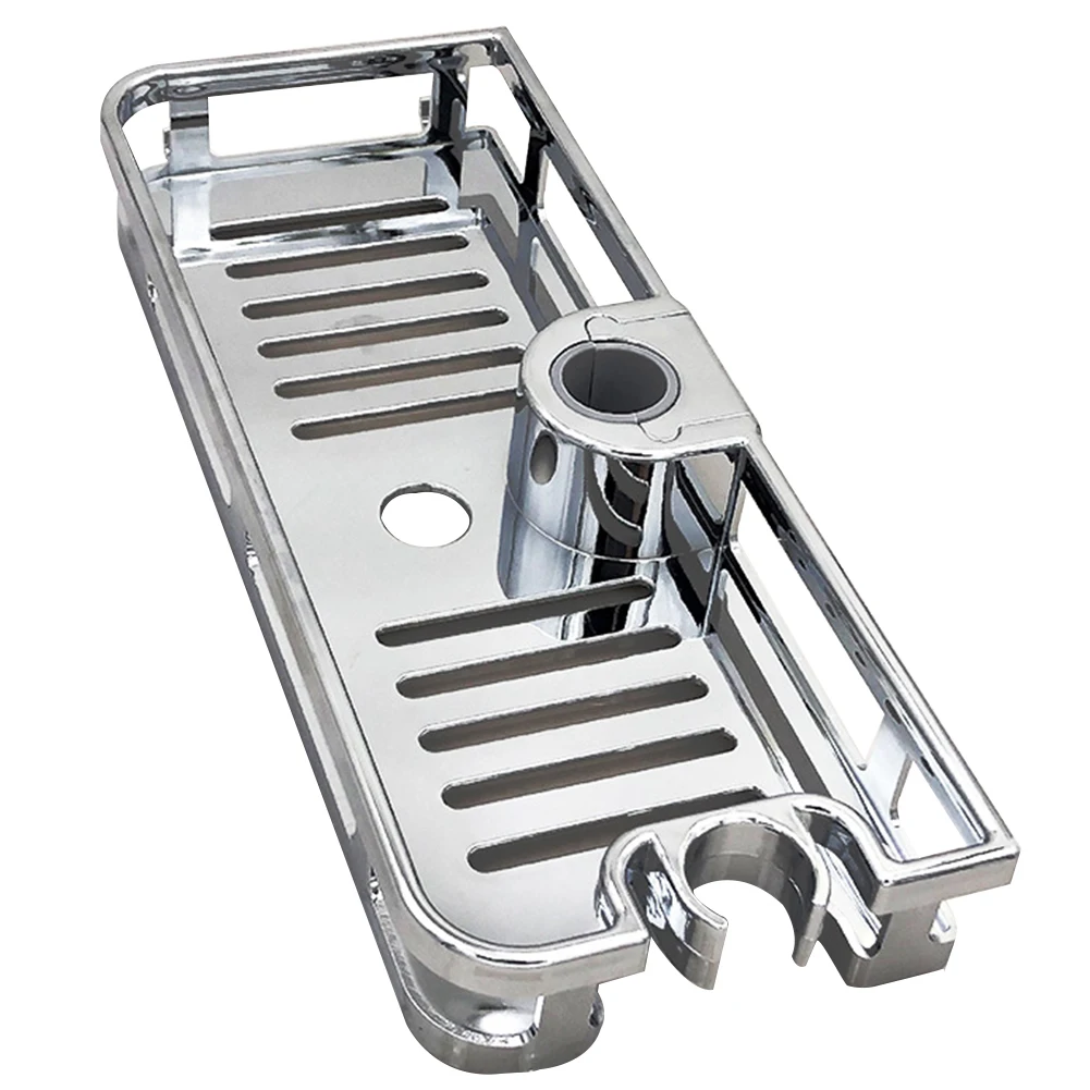 

Storage Rack Multifunction Organizer Bathroom Lifting Rod Stand Tray No Drilling Easy to Clean and Install