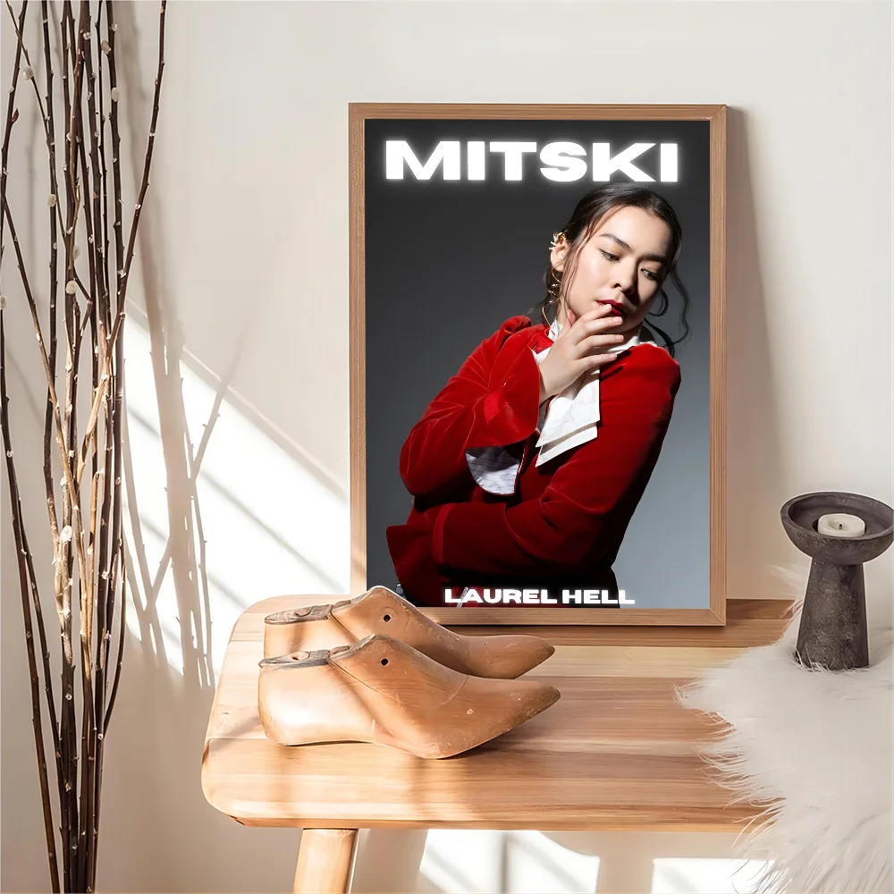 Винтажный самоклеящийся художественный плакат Singer Mitski белая бумага плакаты
