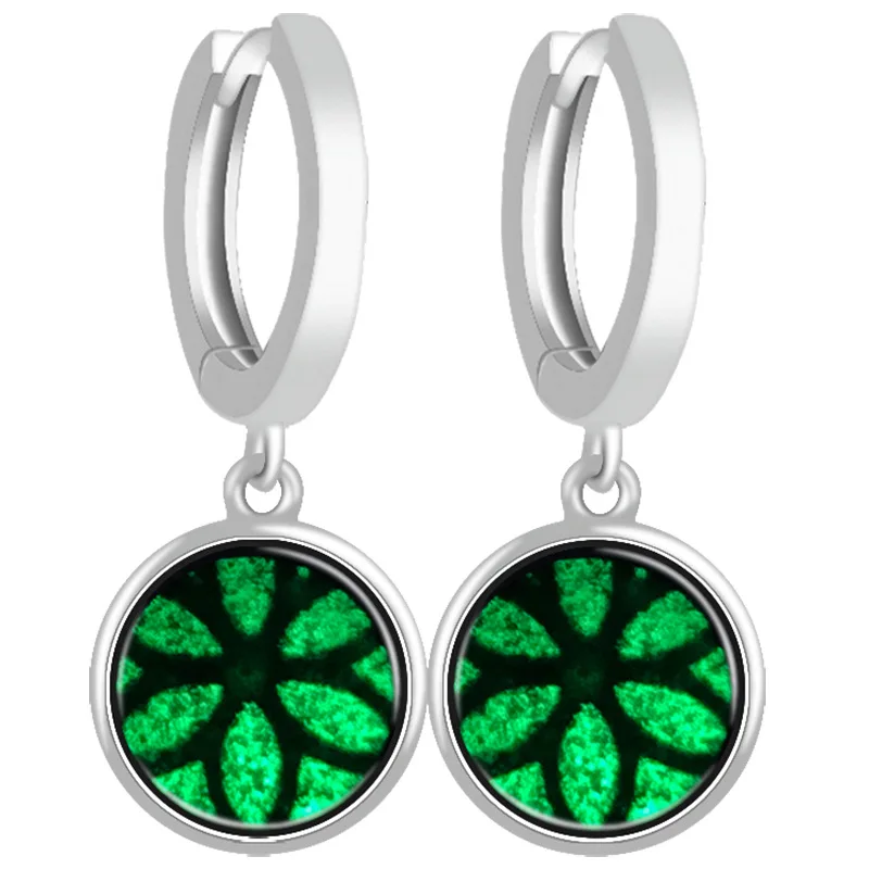 

S925 Sterling Silver Inlaid with Natural A-grade Jade Simple Round Earrings Jade Fashion Earrings Women's Premium Earrings