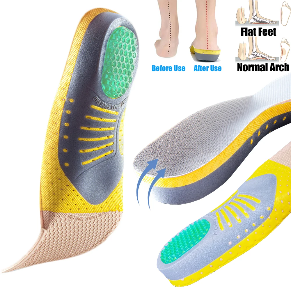 Orthotic Arch Support Gel Insoles Flat Foot Orthopedic Insoles for Men Women Plantar Fasciitis Shoes Insert X/O Leg Corrector