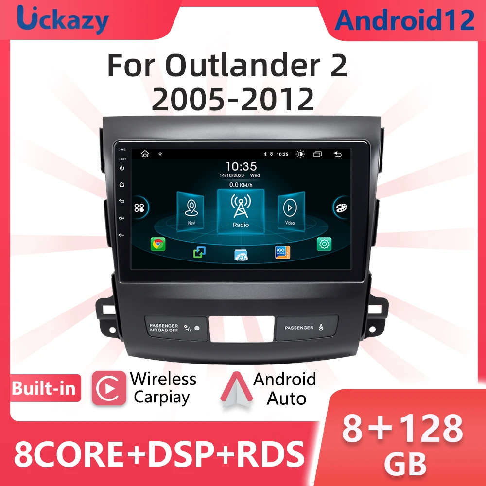 

Автомобильный радиоплеер Uckazy Android 12 для Mitsubishi Outlander xl 2 CW0W 2005-4007 для Peugeot для CitroenC-Crosser мультимедиа