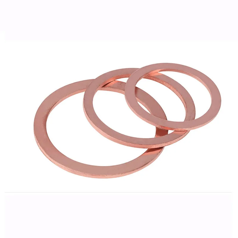 M3 M4 M5 M6 M8 M9 M10 M12 M15 Brass Copper Sealing Boat Crush Washer Flat Gasket Ring Sump Plug Oil Seal Fitting Thickness 0.2mm