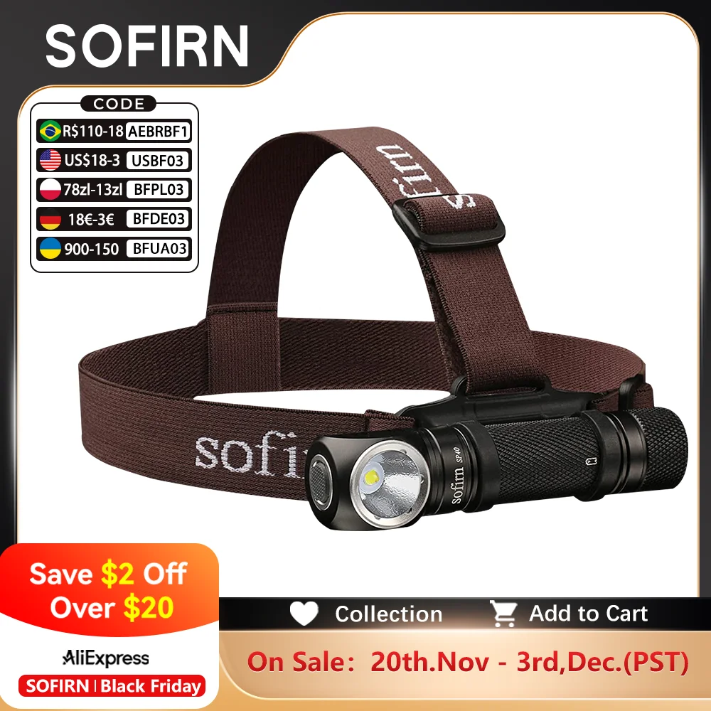 

Налобный фонарь Sofirn SP40 1200 лм