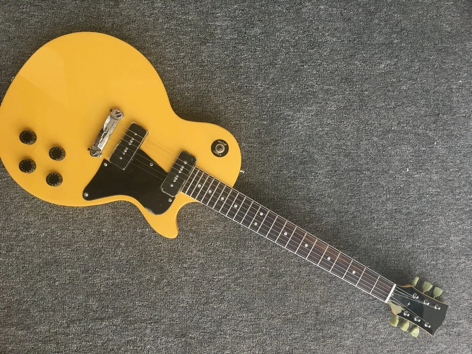 

LP Junior Electric Guitar Lemmon Yellow Color Rosewood Fingerboard Mahogany Body High Quality Guitarra Free Shipping