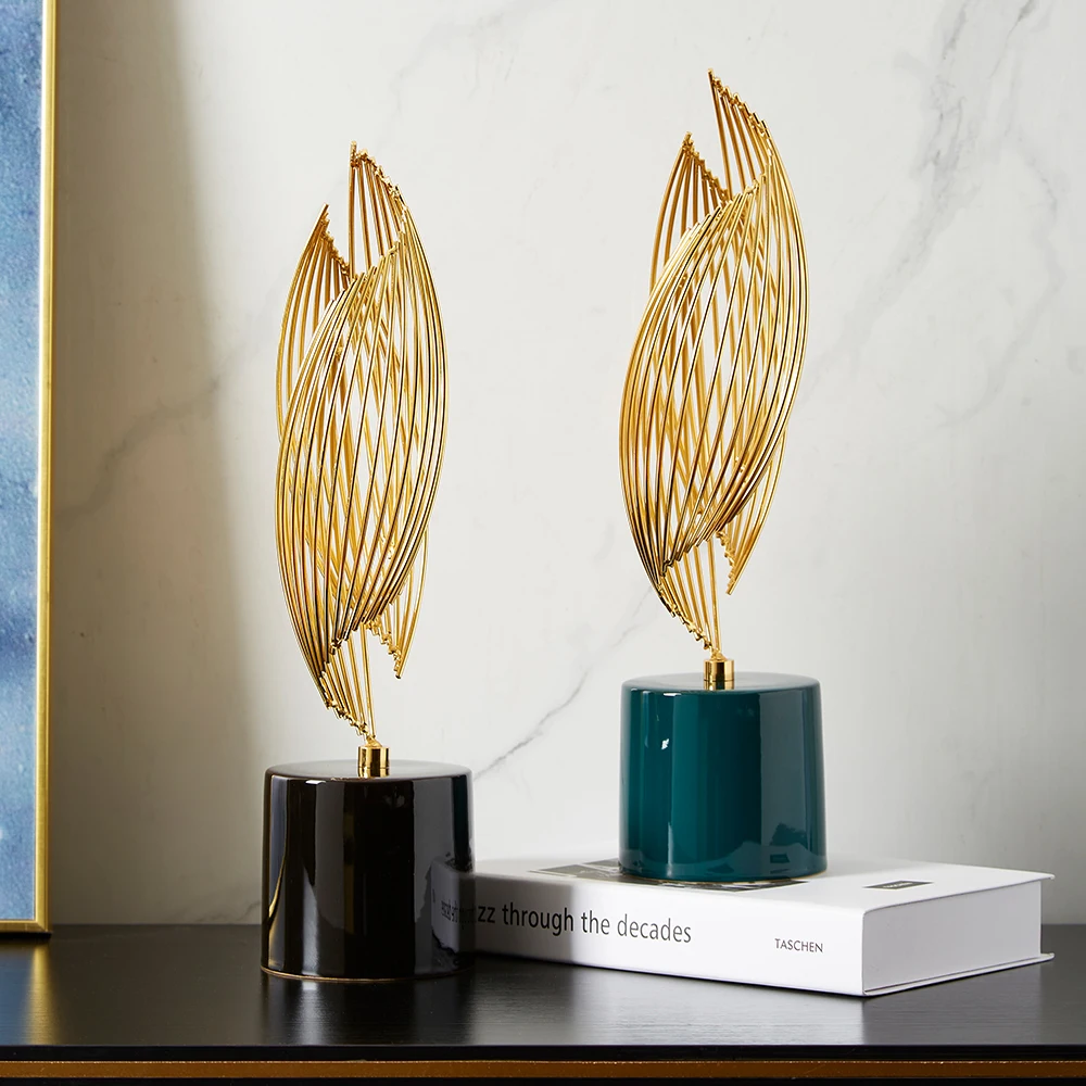 

European Style Home Decor Ginkgo Leaf Ornament Office Decoration Wine Cabinet Ornament Living Room Room Art Decoration Gift