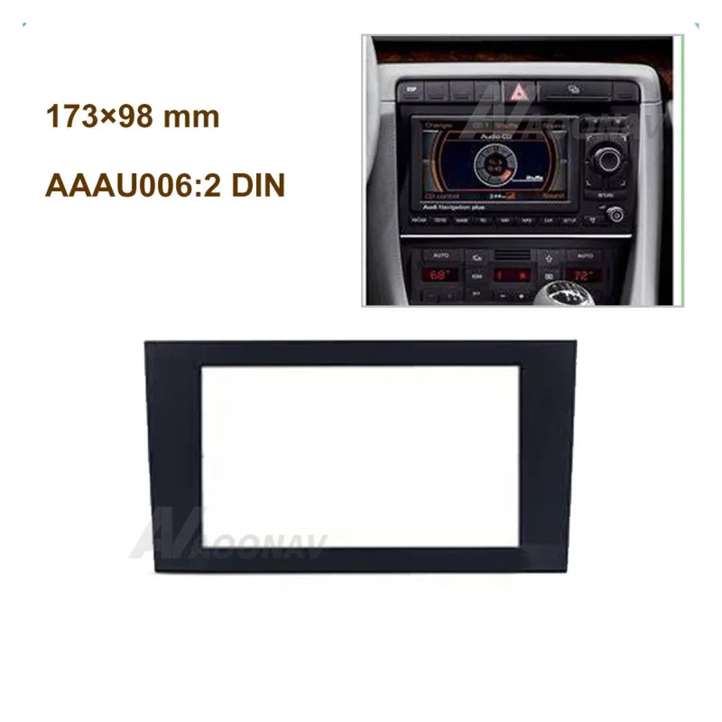 

173*98mm 2 DIN Car Radio Panel Car Stereo Panel Dashboard Mount Trim Mount Kit Frame Car DVD Player Frame Fit for AUDI A4 2006