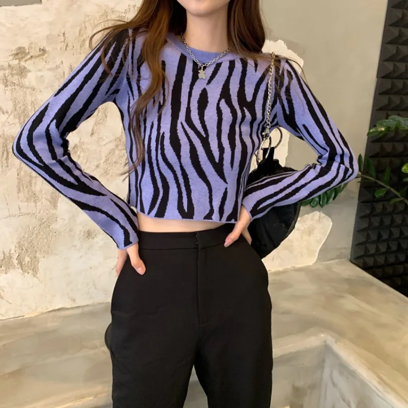 Осень 2023 Женская Винтажная Футболка YUQI в полоску с длинным рукавом модель Y2k