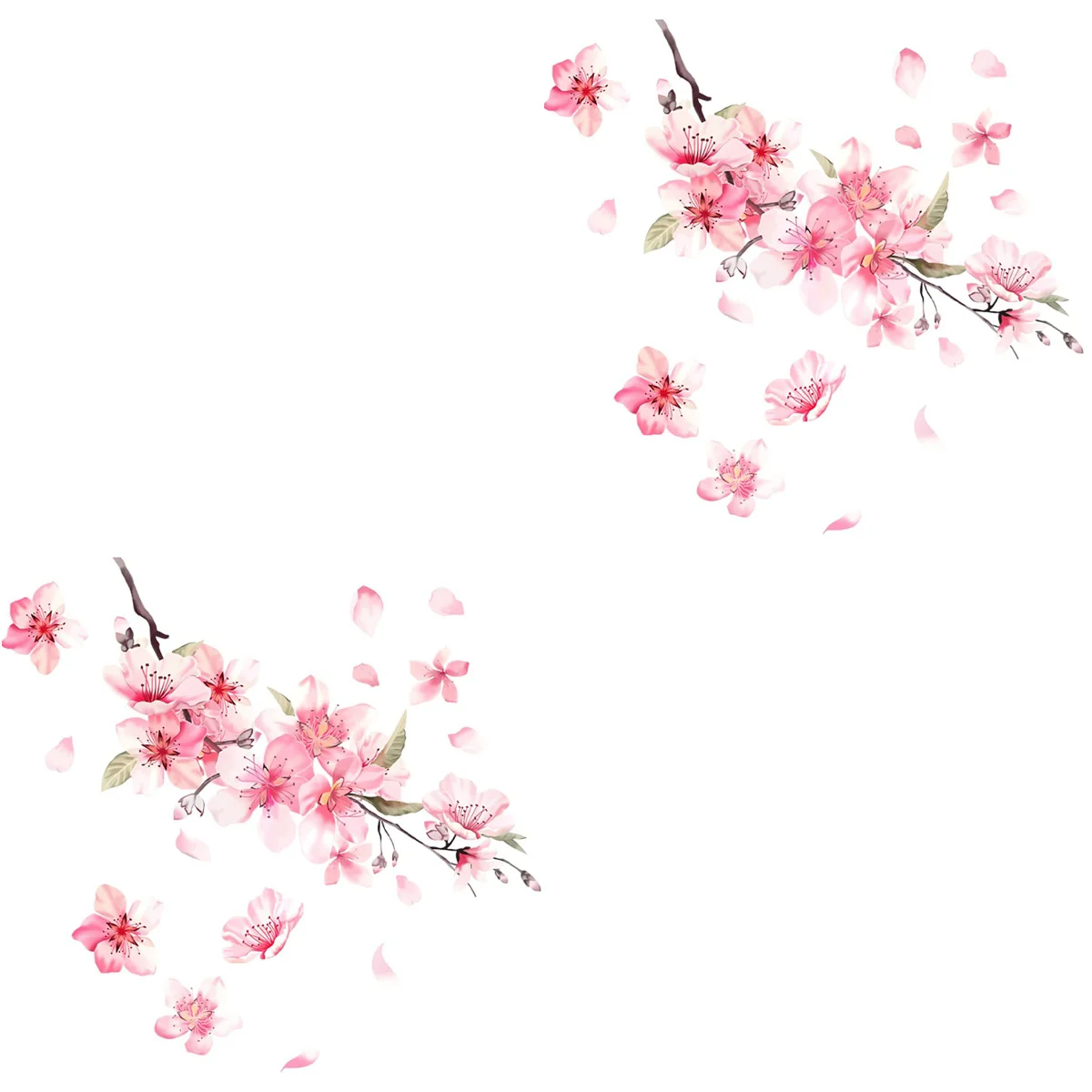 

2 Pack Cherry Blossom Car Sticker Motorcycle Decor Hood Blossoms Decals Auto Exterior Paper Miss Window