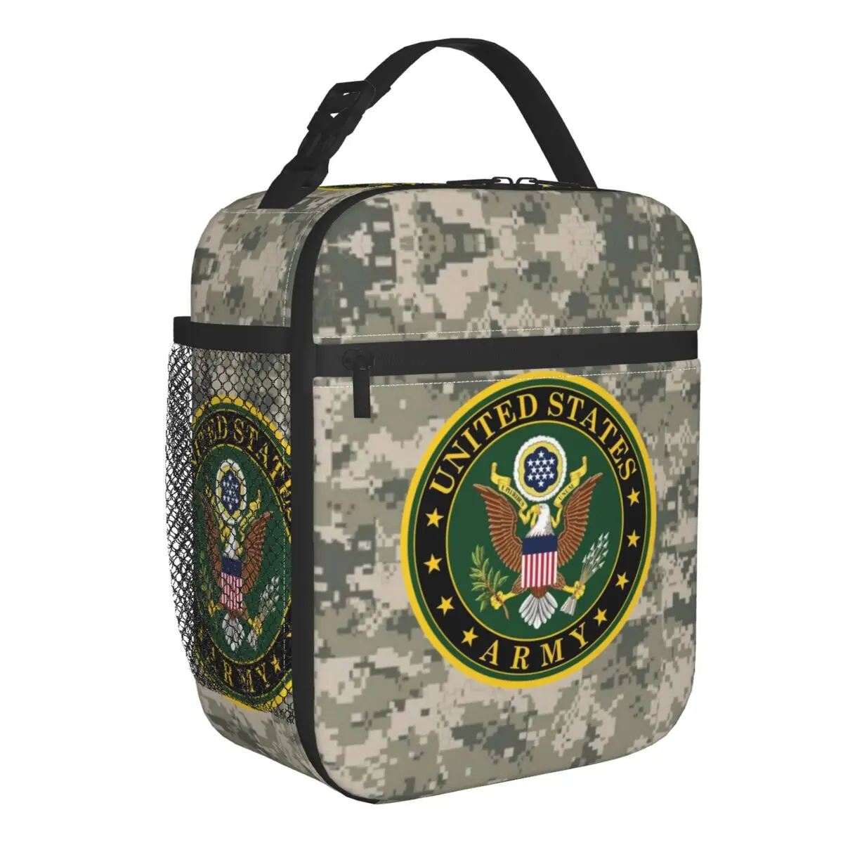 United States Army Camo Insulated Lunch Bag Resuable Military Tactical Camouflage Cooler Thermal Bento Box Office Work School