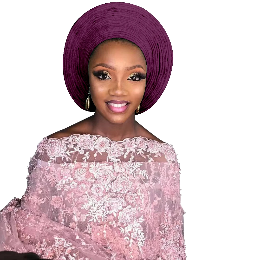 

Головной убор в африканском стиле уже изготовленный в автомобиле, головной убор в стиле ретро Aso Oke, Женский тюрбан высокого качества, женская головная повязка ручной работы, головной убор в африканском стиле, 1 шт.