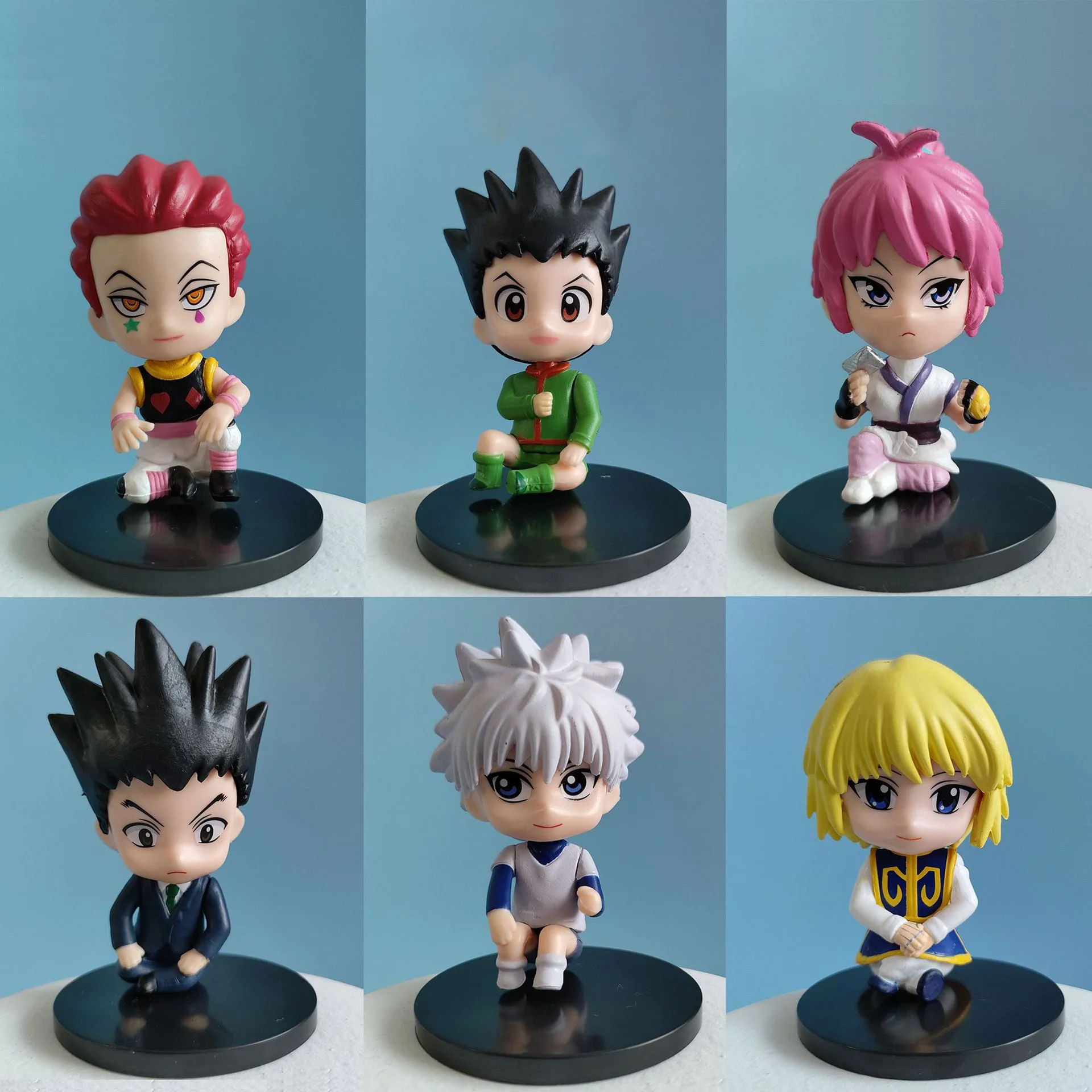 

8CM 6pcs Anime HUNTER X HUNTER GON FREECSS Killua Zoldyck Kurapika Kawaii Pvc Figure Modle Toys Doll Christmas Gifts for Friends