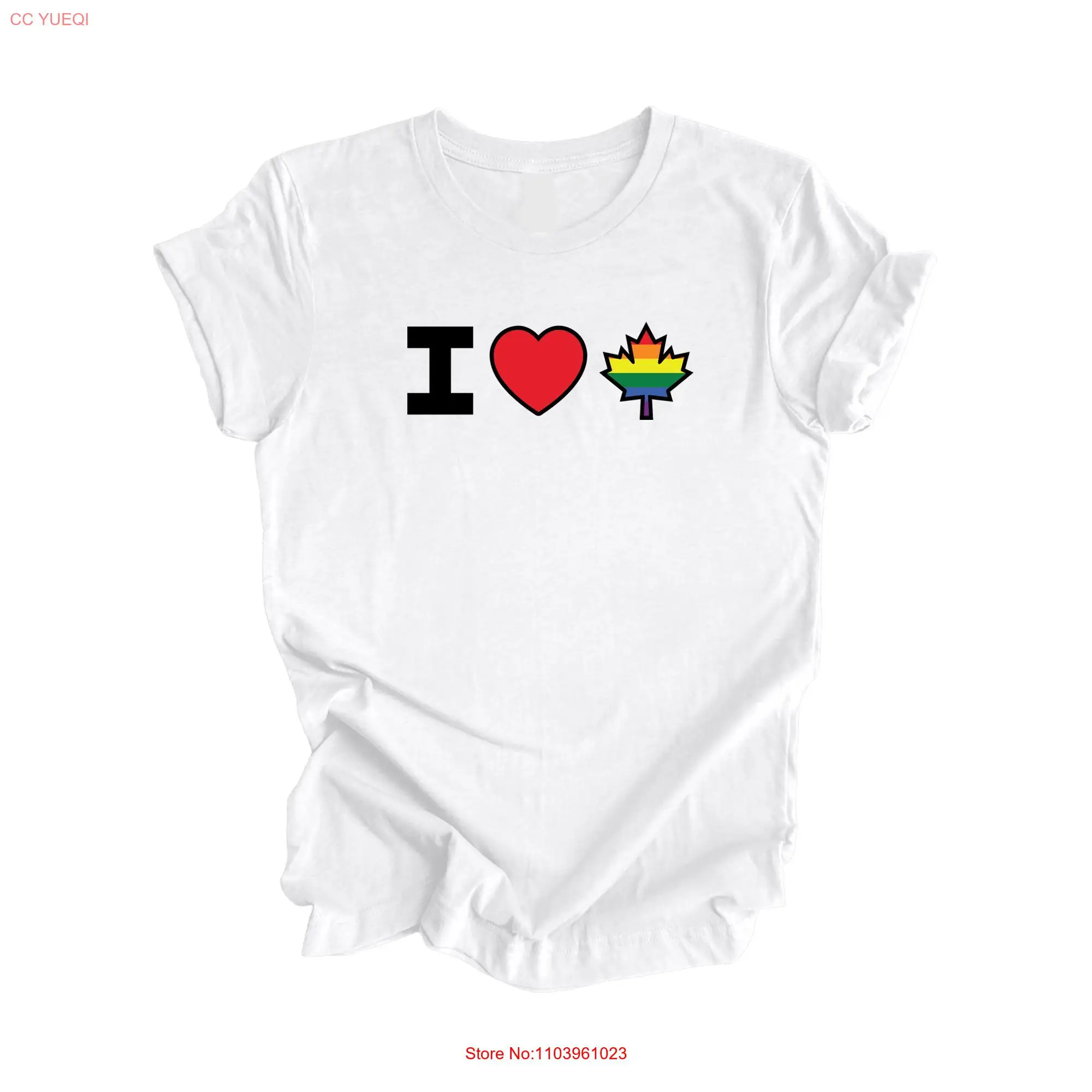 Футболка I Love Canada с канадским кленовым листом и флагом ЛГБТК подарок в