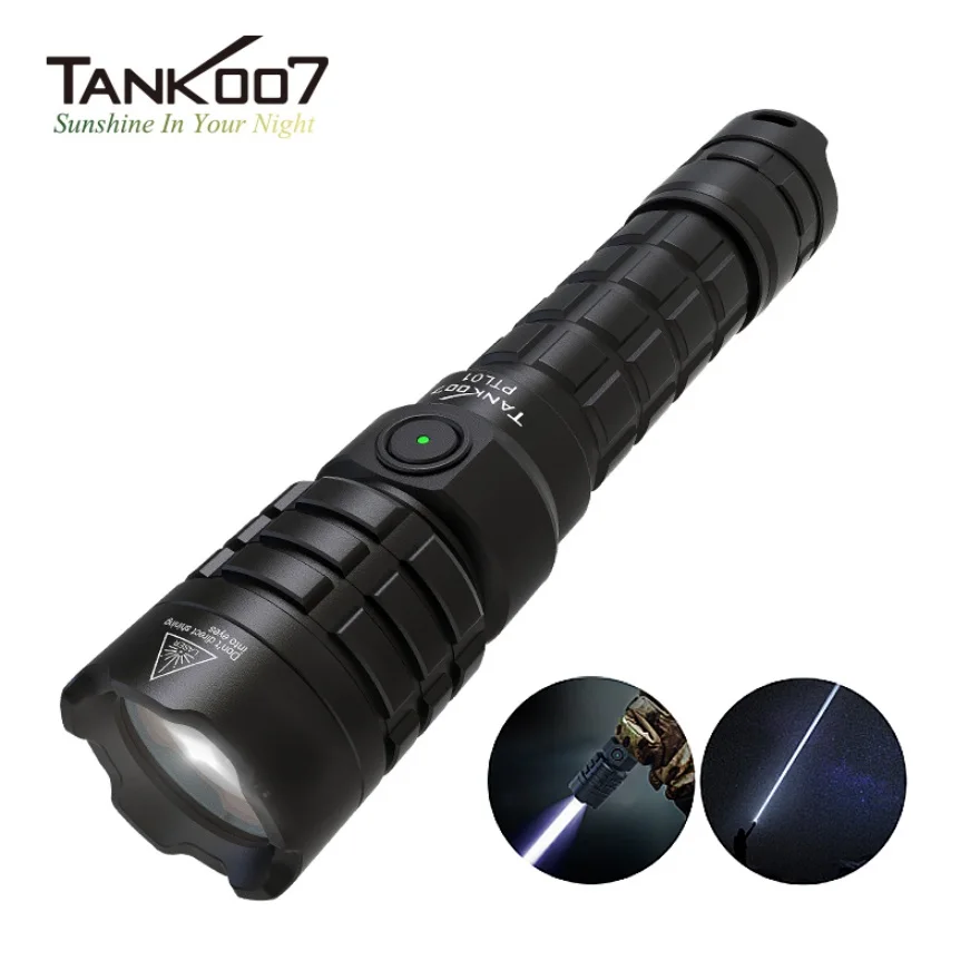 TANK007 PTL01 Power La-ser Flashlight 1400M 500LM Rechargeable Tactical Torch by 21700 Battery for Self Defense Search Hunting