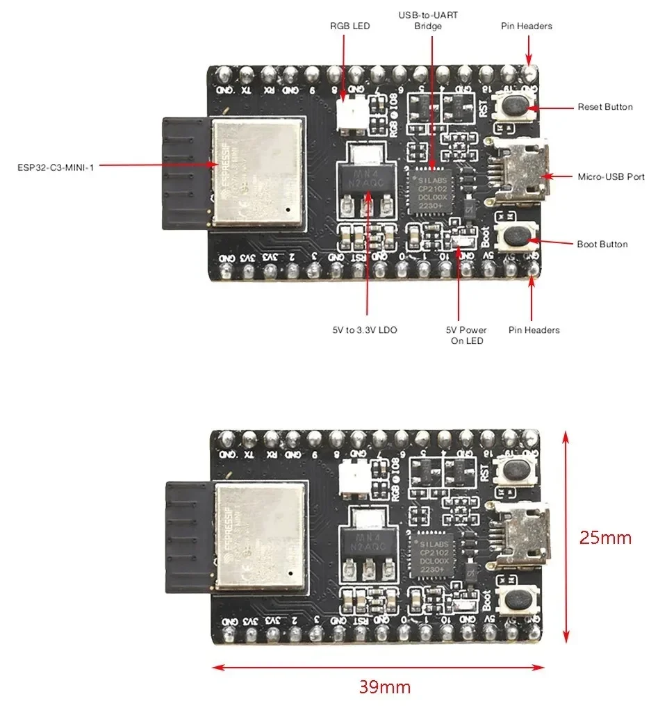 НОВАЯ ESP32-C3-DevKitM-1 ESP32-C3-DevKitC-02 ESP32-C3 Макетная плата ESP32-C3-MINI-1 ESP32-C3-WROOM-02 Беспроводной