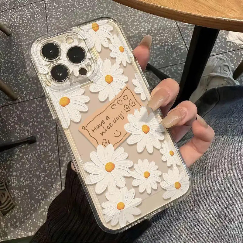 Прозрачный чехол с цветочным рисунком маргаритки для Huawei Honor 90 Lite X9A 5G X7B X8B X9B Y9 Prime