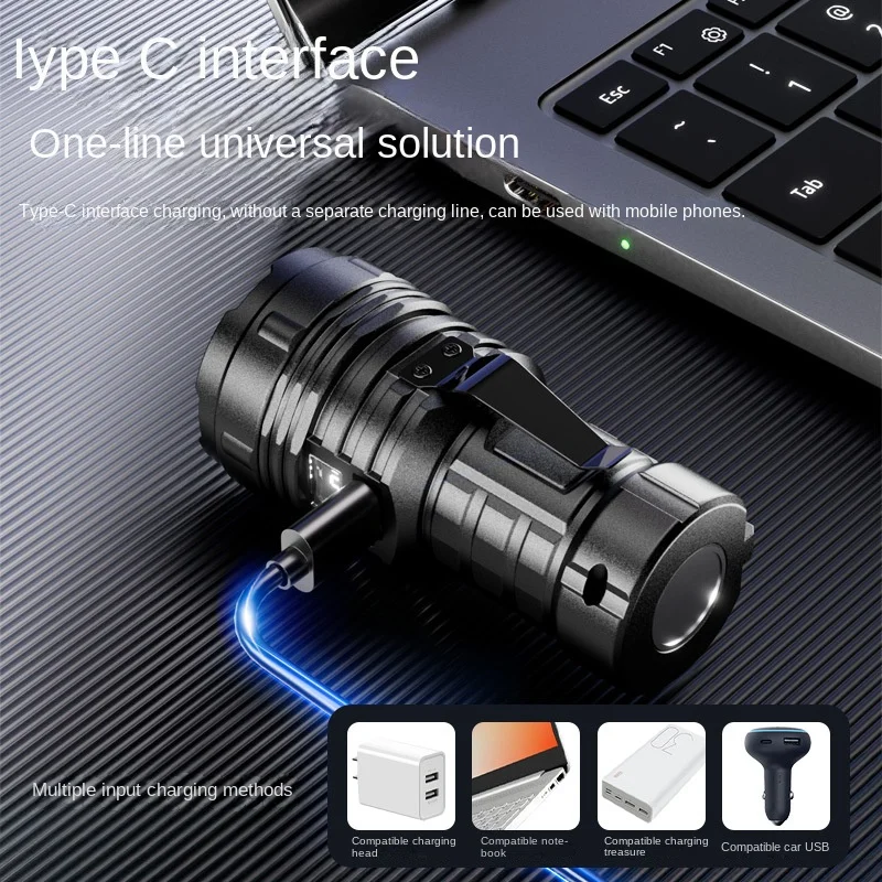 Мощный миниатюрный светодиодный фонарик 14 * USB перезаряжаемые фонарики для