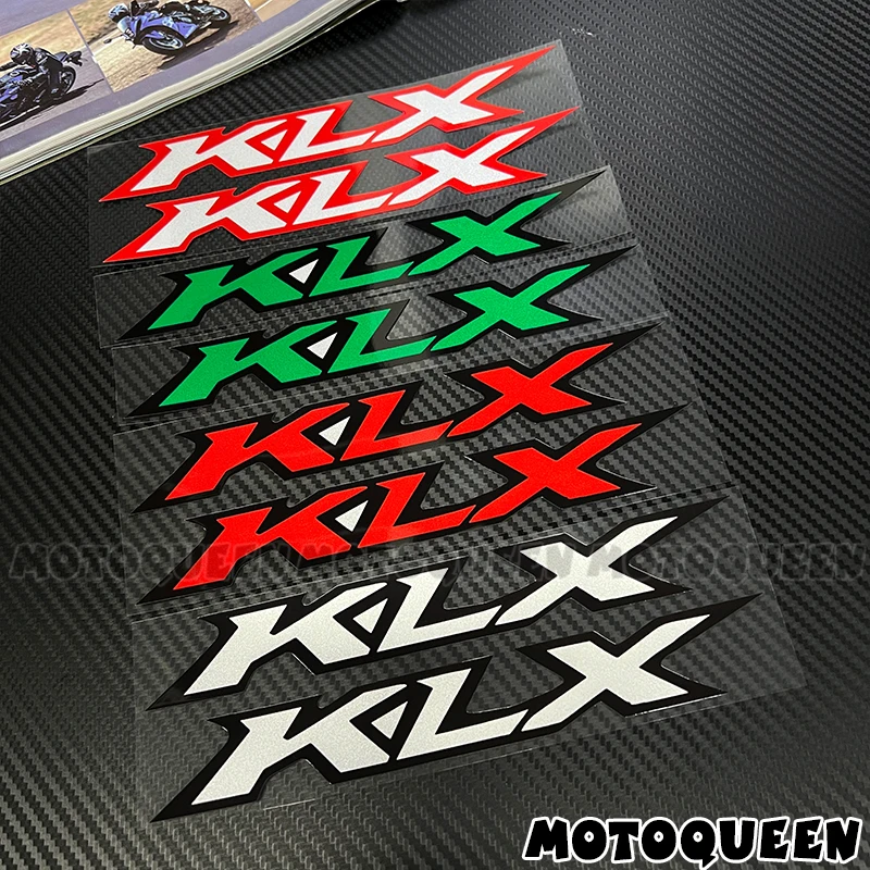 Фото Наклейки-декали для мотоциклов KLX 110, 125, 140, 250, 650, KLX650, KLX125, KLX140, KLX250: светоотражающие логотипы и наклейки на обтекатель и кузов №3