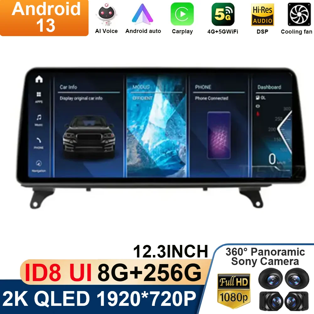 12 3-дюймовый Android 13 для BMW X5 E70 X6 E71 RHD 2007-2013 CCC CIC NBT Автомобильный DVD-плеер Системный