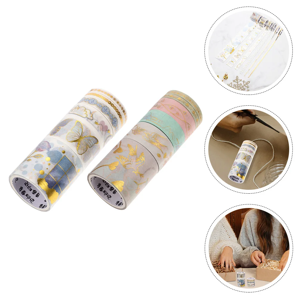 

12 rolls of Diary Decals Washi Tapes DIY Hand Account Tapes DIY Scrapbook Stickers