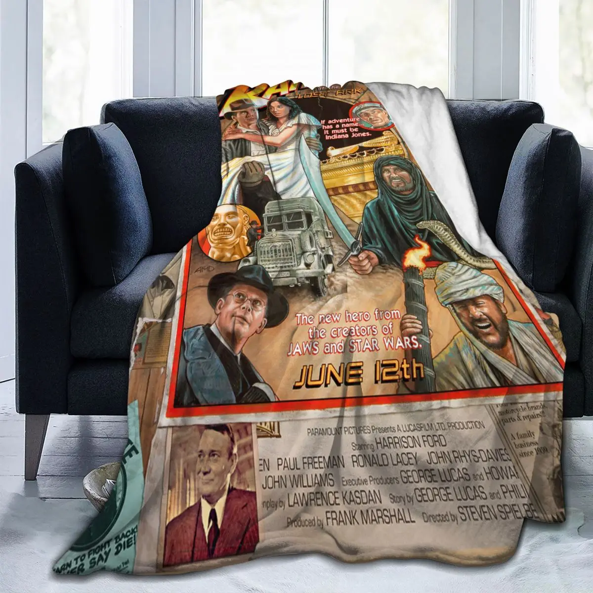 Home Decorative Raiders Of The Lost Ark Film Throw Blankets Gifts For Kids Soft Microfibre Blanket