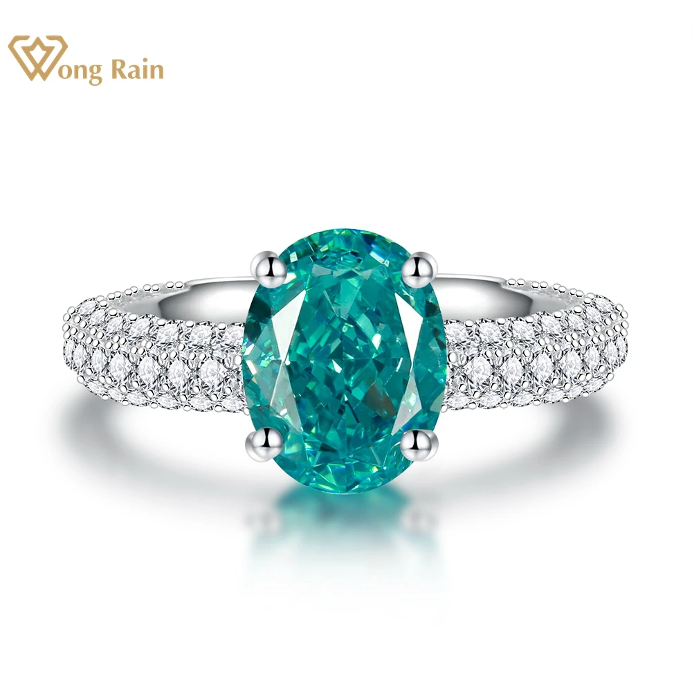 

Wong Rain 925 Sterling Silver Crushed Ice Oval Cut 2CT Citrine/Pink/Paraiba Tourmaline Created Moissanite Ring Fine Jewelry Gift
