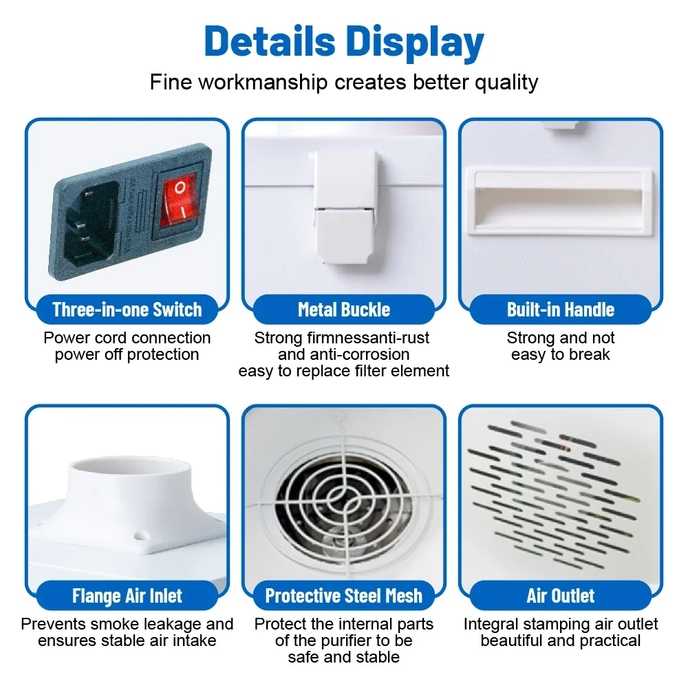 Фото KNOKOO FES150 Лазерный дымоуловитель для удаления испарений при пайке, для маникюрных салонов и лабораторий, с опциональной крышкой — Новое оборудование для очистки воздуха №3