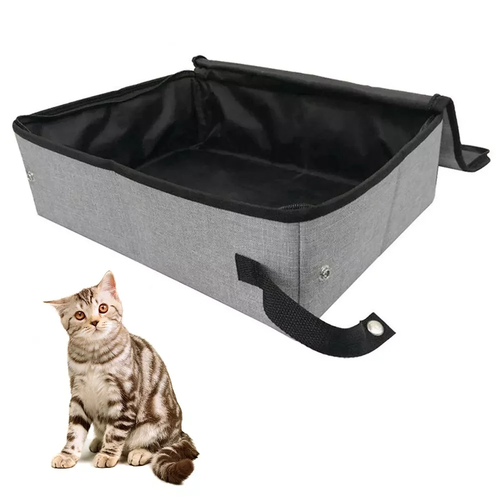 

Portable Toilet With Cover Pet Accessories Home Easy Clean Outdoor Camping Cat Litter Box Waterproof Folding Oxford Cloth Soft