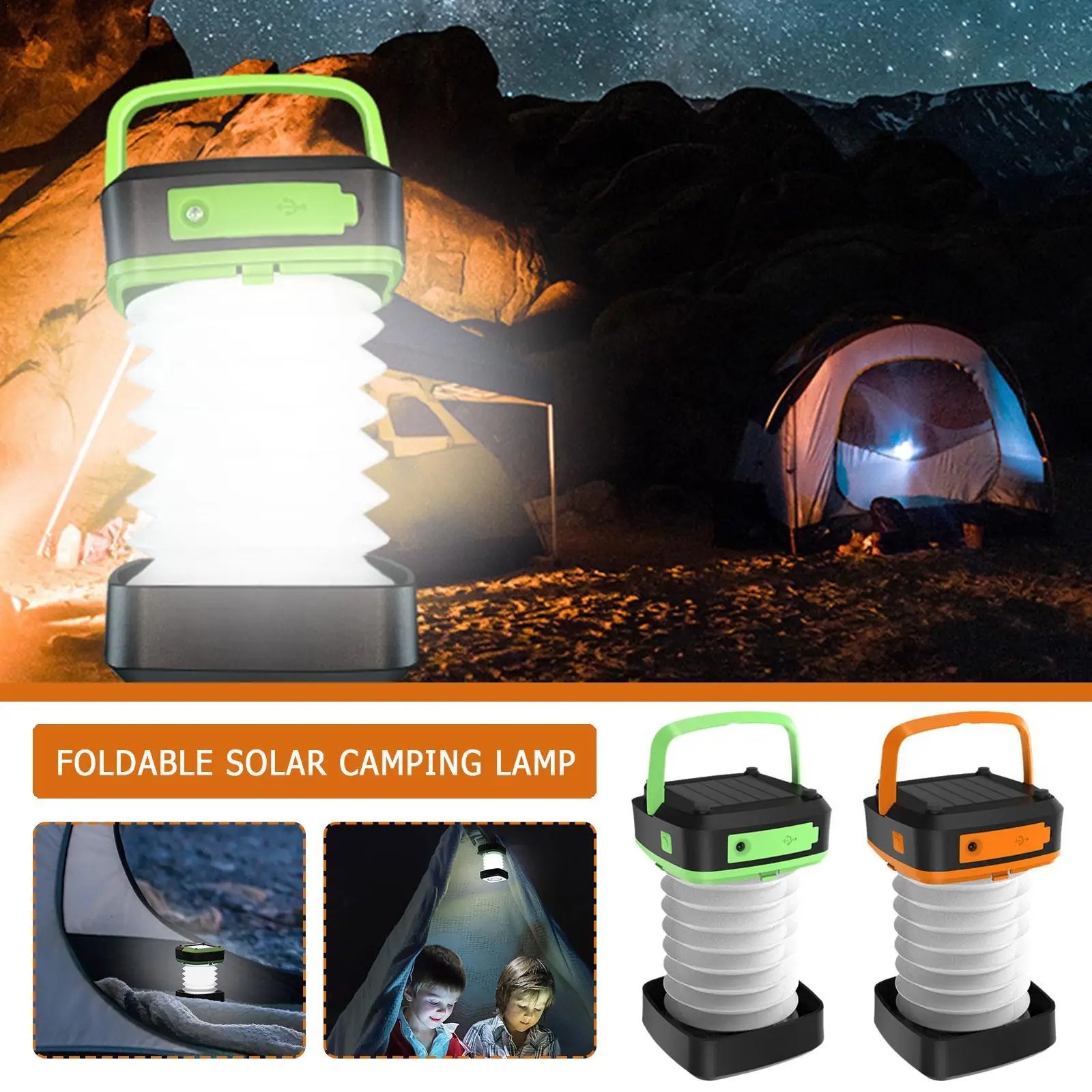 Купи LED Solar Camping Light 3 Mode Flashlight Multipurpose Rechargeable Portable Telescopic Waterproof Tent Lantern Lamp за 464 рублей в магазине AliExpress