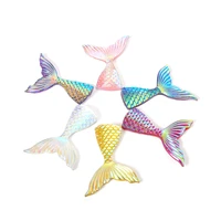 10pcs resin lovely shiny fish tail with color plating flatback cabochon scrapbook kawaii diy embellishments accessories c95