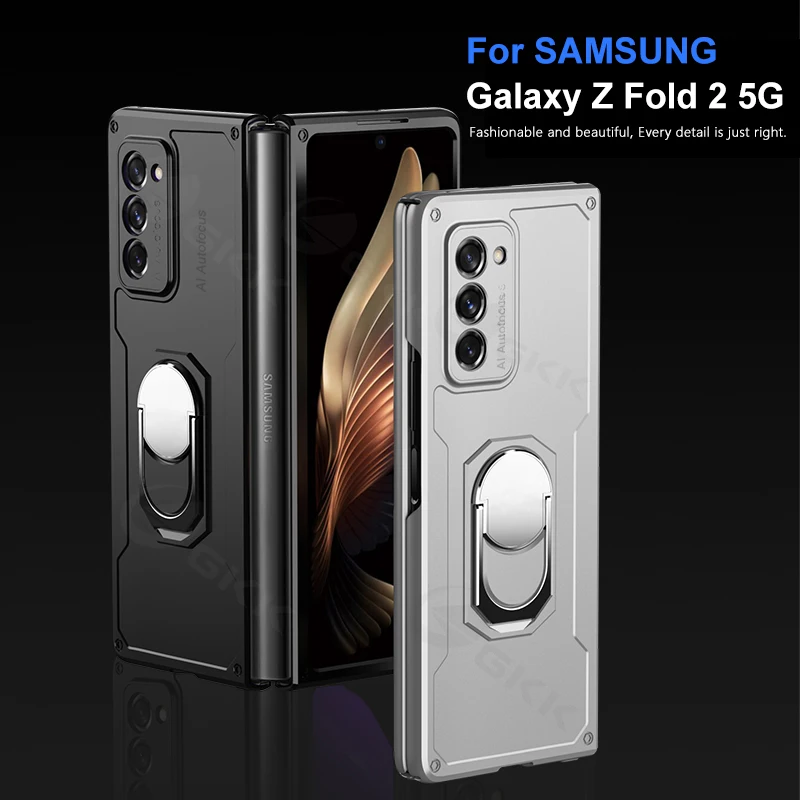 

GKK чехол для Samsung Galaxy Z Fold 2, армированный чехол с кольцом на палец, ударопрочный тяжелый защитный жесткий чехол для Samsung Z Fold 2 W21 5G