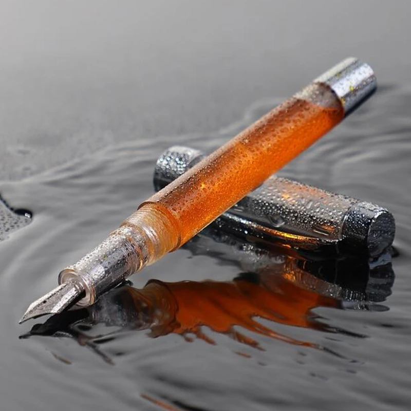 

Transparent Fountain Pen Calligraphy Ink Pen EF/F Iridium Nib Write Smoothly No Clogged Acrylic Pen Body Anti-slip Grip