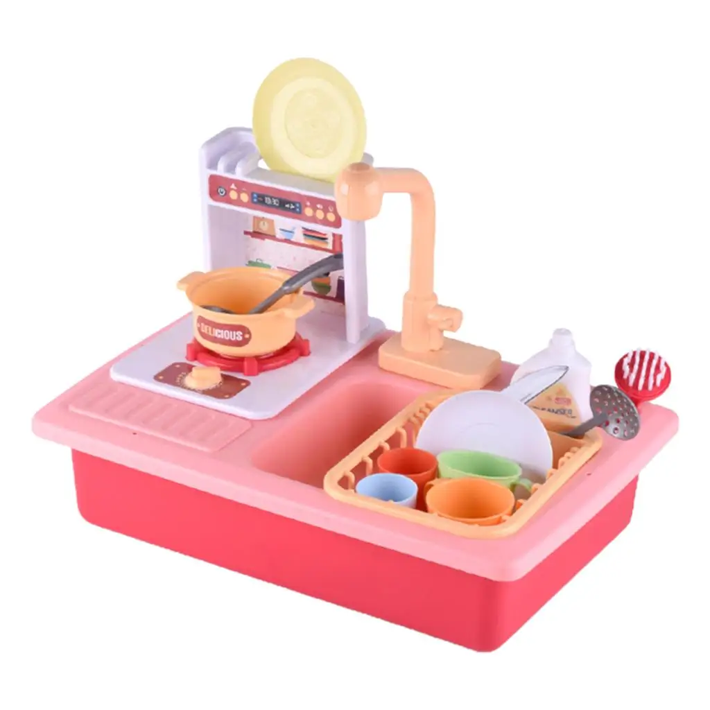 

Childrens Kitchen Toys Dish Fork Basket Cups Full Set