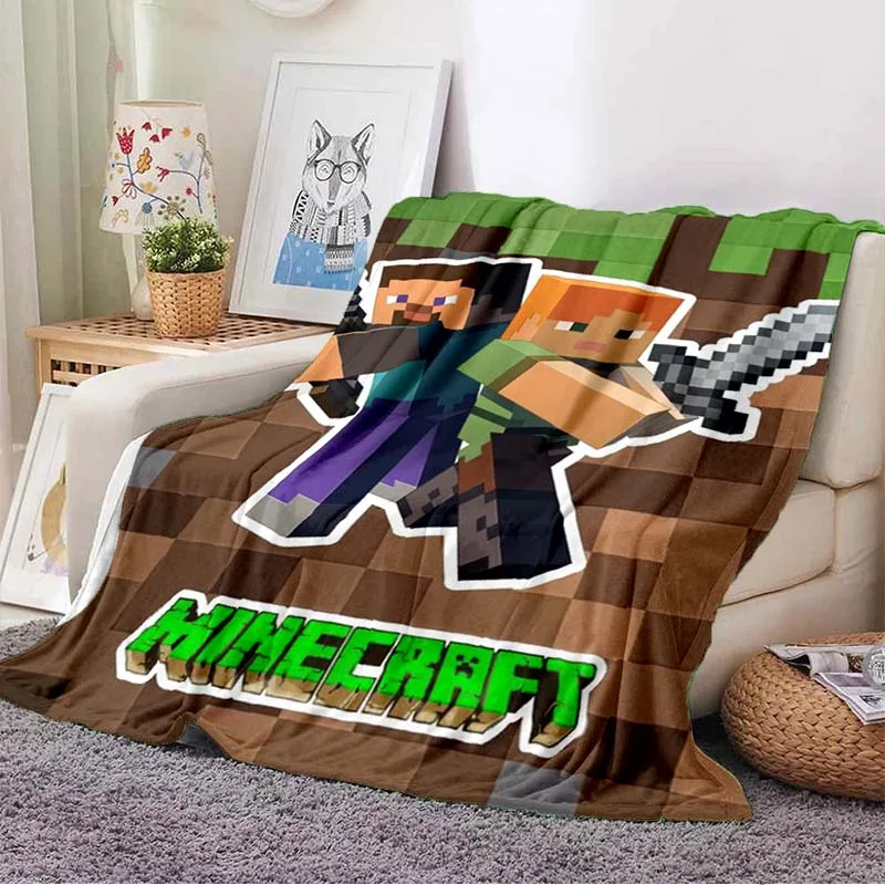 Классическое игровое одеяло M-Craft Sandbox Pixel чехол для дивана мягкое пушистое