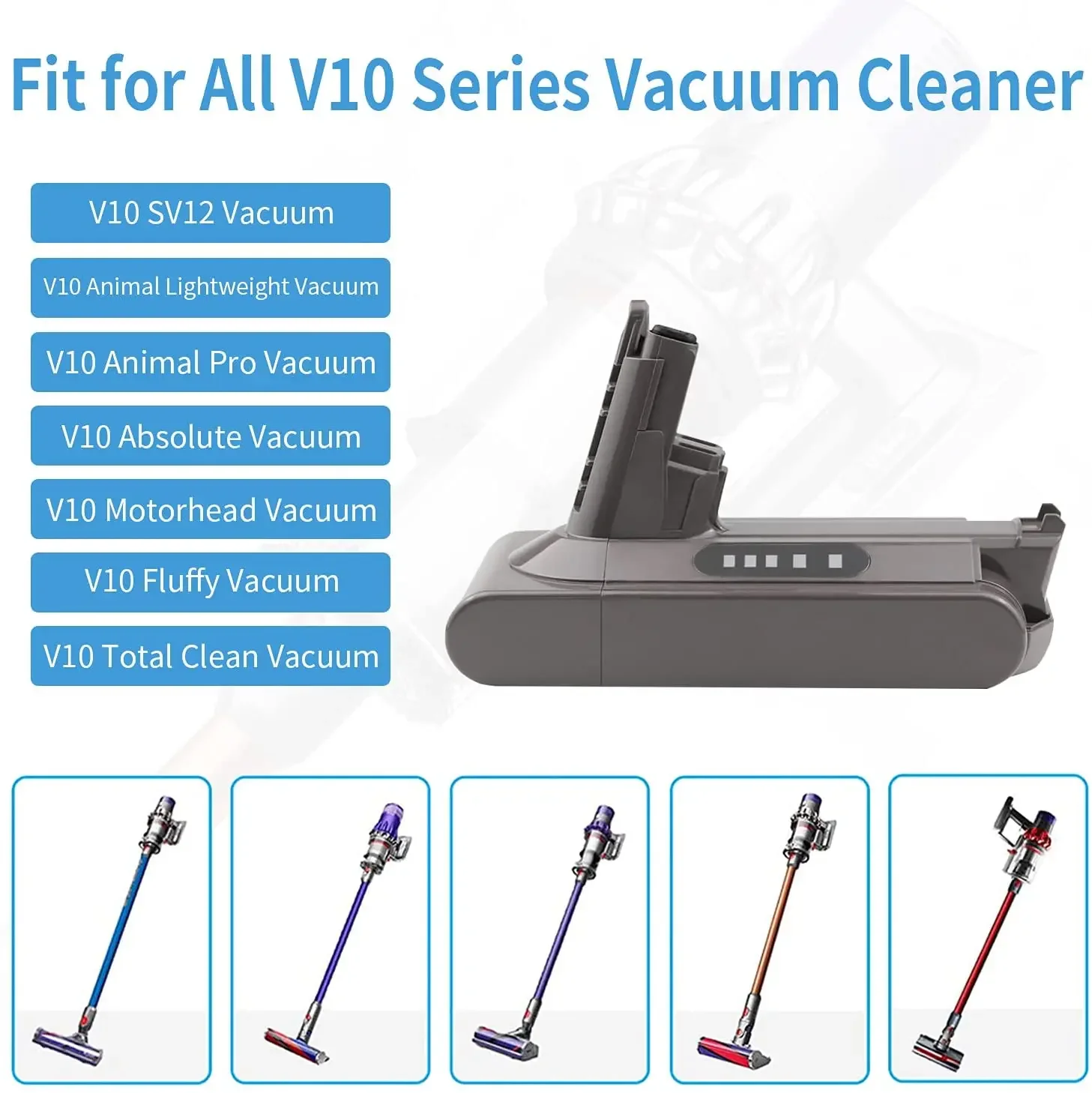 Сменный аккумулятор V10, литий-ионный 25,2 В, 12800 мАч для пылесоса Dyson V10, абсолютный сменный пушистый циклонный пылесос (art.: 3920ccd280bab) - 3920ccd280bab