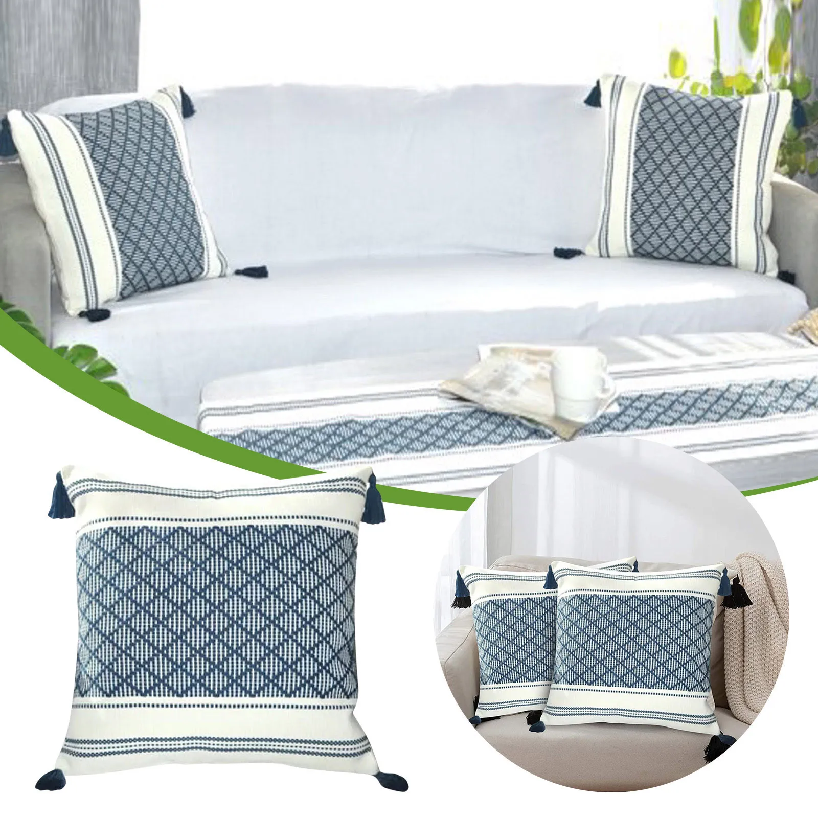 

Декоративная наволочка с кисточками, 18x18 дюймов