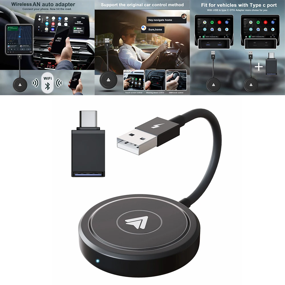 

High Quality Practical To Use Durable High Grade Brand New Black Wireless 1x AN Auto AN Auto Car Adapter Dongle