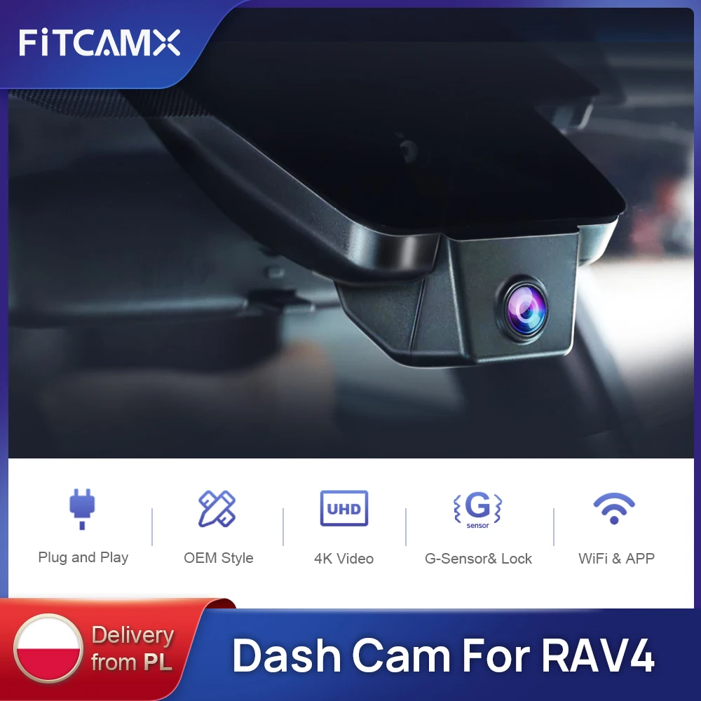 $168.00 Dash Cam for Toyota Rav4 5th Gen Venza 2019 2020 2021,FITCAMX 4K UHD Car DVR for Harrier 2021,Front and Rear Car Video Recorder