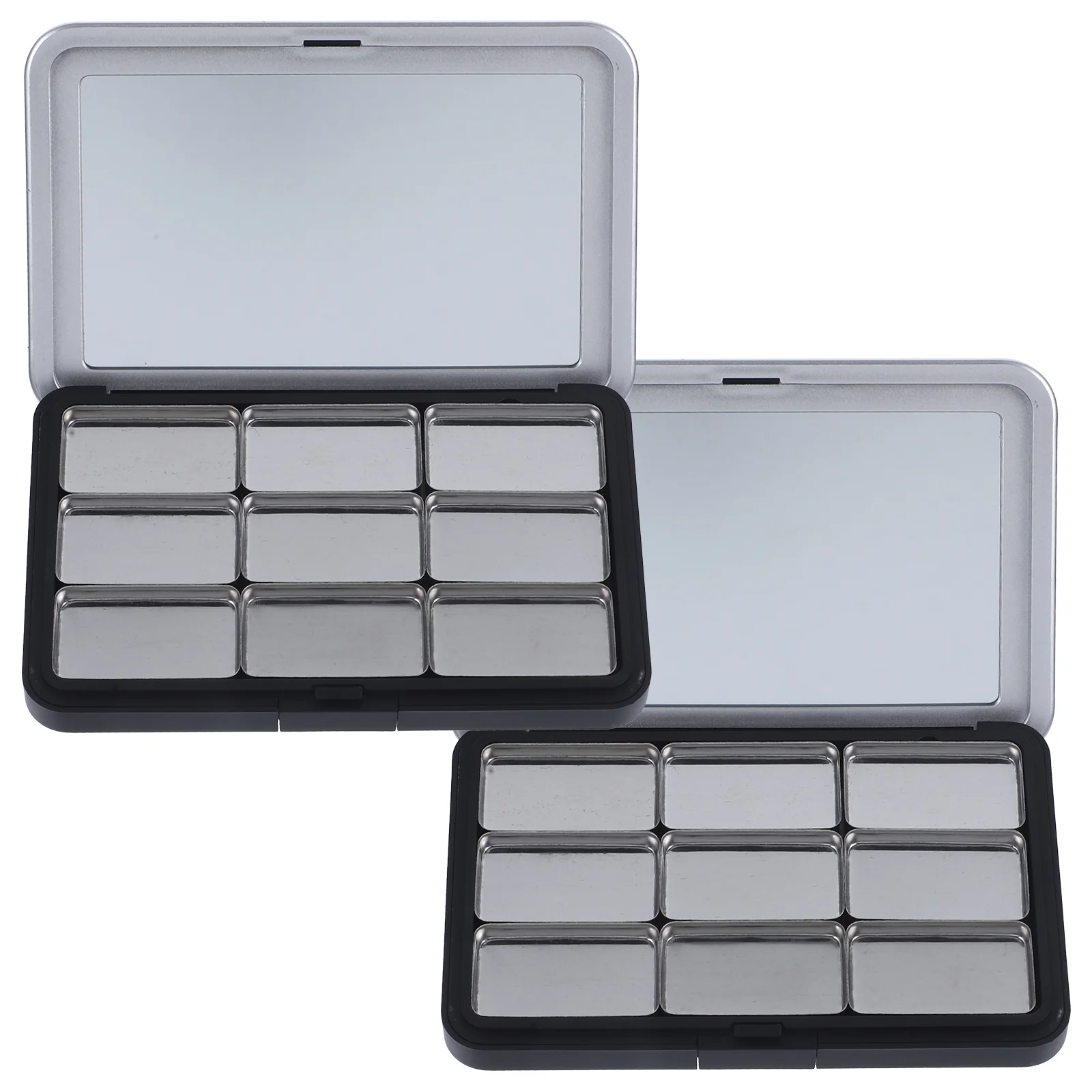 

2 Sets Make Palette Magnet Empty Box Eyeshadow Storage Tray Household Sub Plate Blush Case Organizer Lipstick Pallet