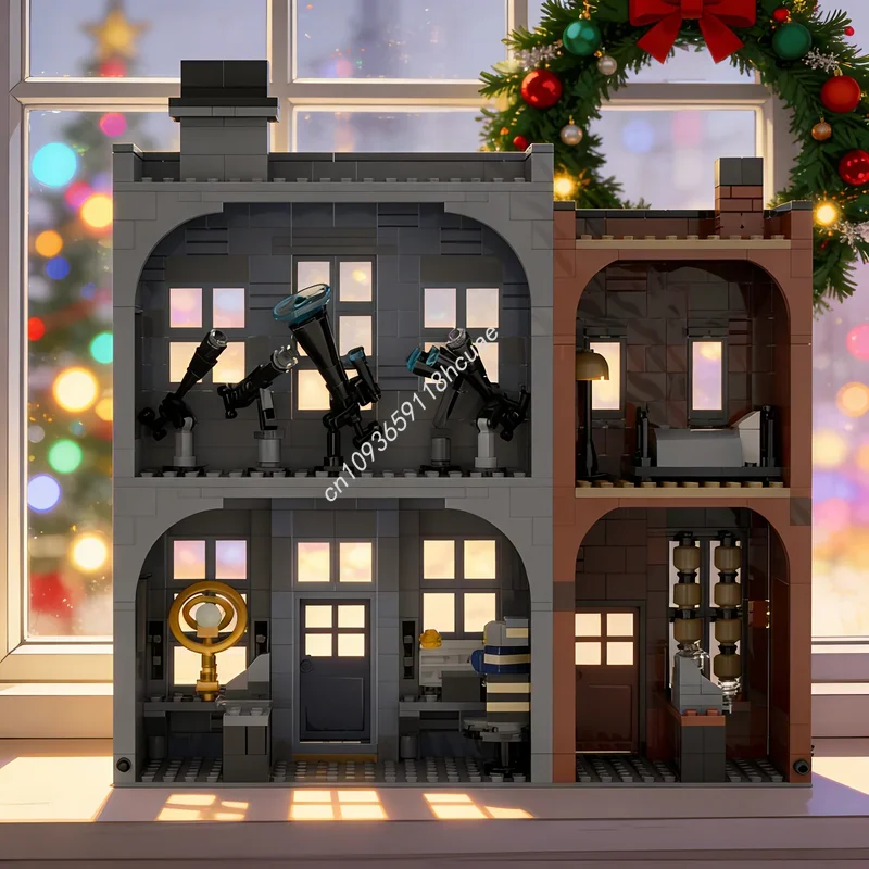 Фото 946 деталей MOC: Конструктор «Улица Ноктюрн» (Noggin Bonce) — Звездная модель Гарри Поттера. Архитектурные строительные блоки. Подарки на фестиваль. Игрушки. Обучающие кирпичики. №1