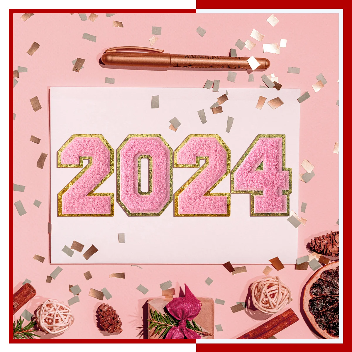 Большие цифры синели с блестящим краем празднование нового года железный синель