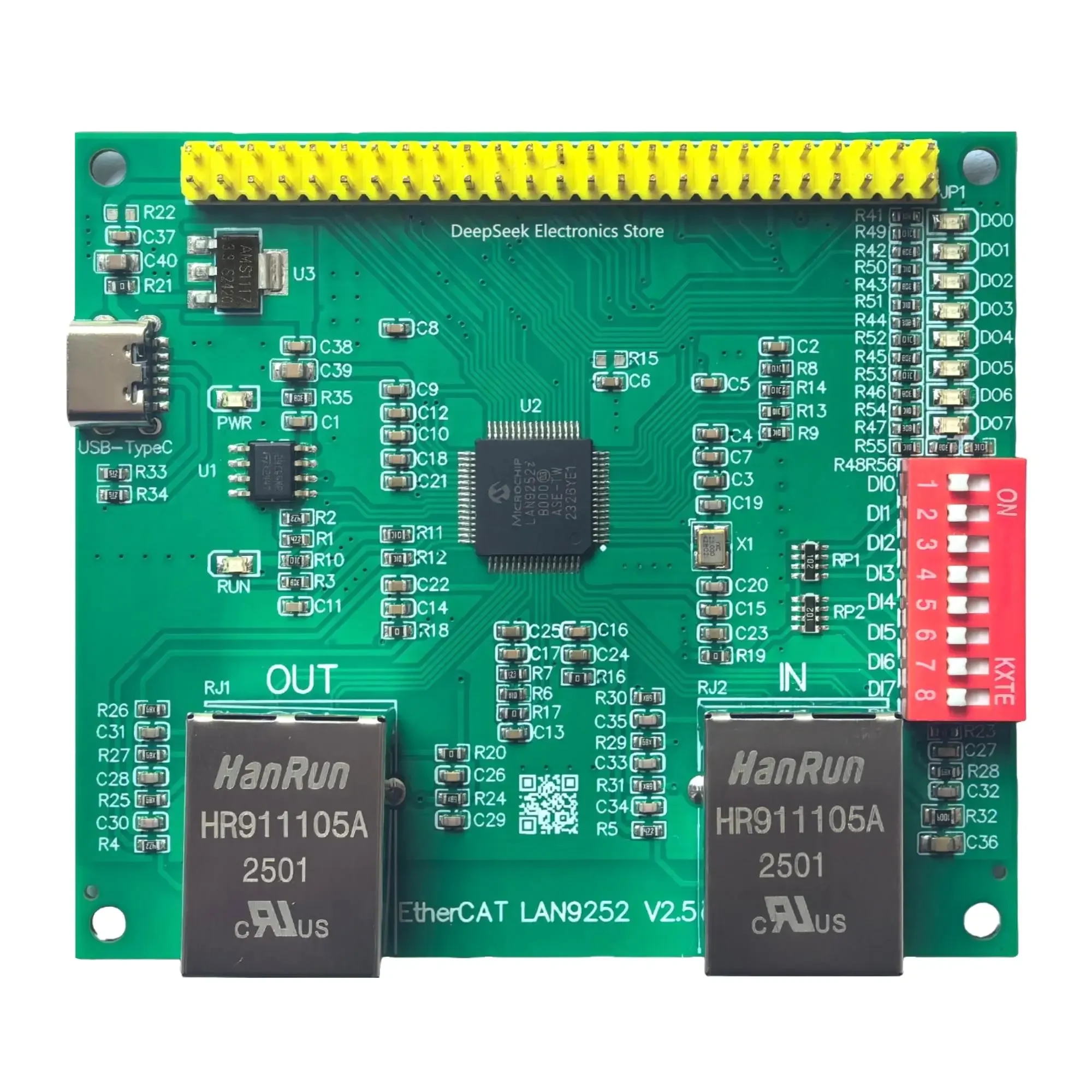 Фото Плата разработки EtherCAT AX58100/LAN9252, подопечная станция 8IO CIA402 на базе STM32F407VE №2