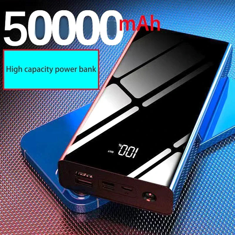 100% оригинальный Power Bank 50000 мАч 40000/30000/20000 Универсальный мобильный телефон большой