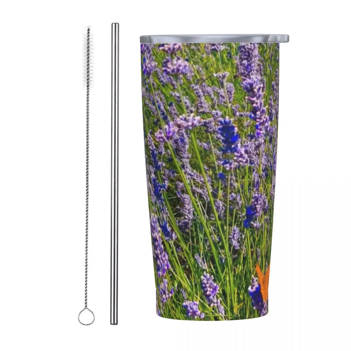 Стакан из нержавеющей стали с лавандовым полевым отделением для автомобиля