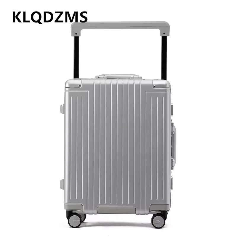 Дорожная сумка для багажа KLQDZMS вместительный чемодан на колесиках с алюминиевой