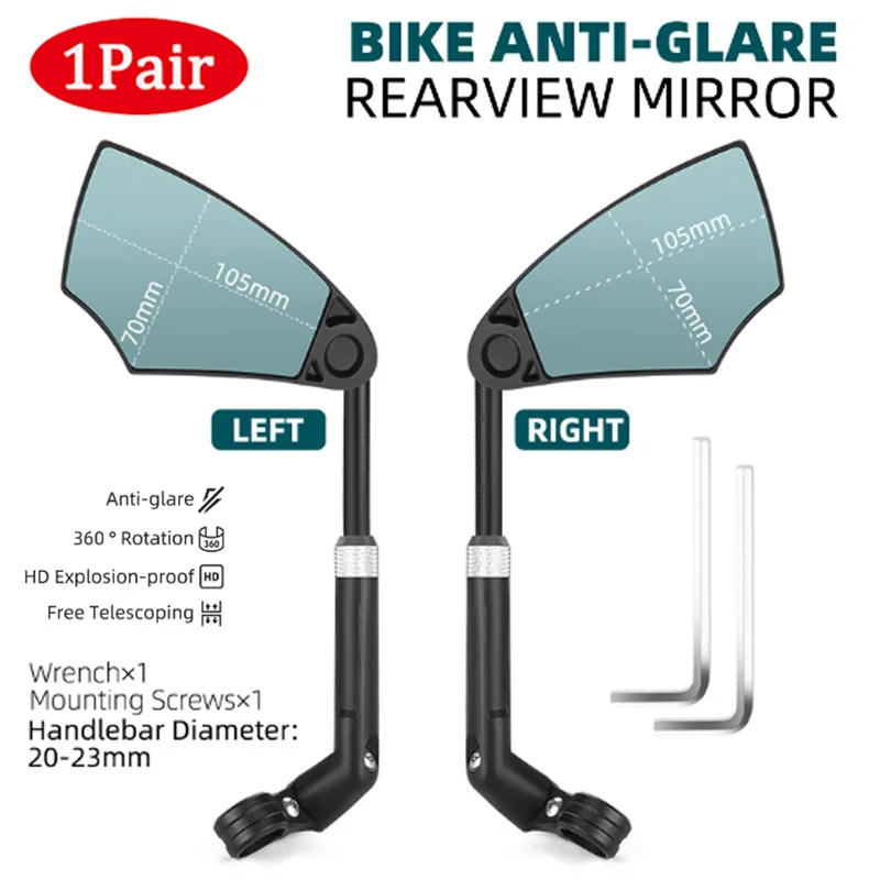 

Universal Bicycle Rearview Mirror Adjustable Rotate Anti-glare Cycling Handlebar Rear View Mirrors for Scooter Bike Accessories
